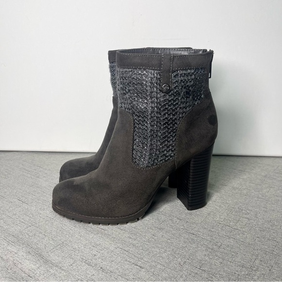 Juicy Contour Cable Knit High Heel Sweater Ankle Boots Gray 7.5 - Picture 12 of 12